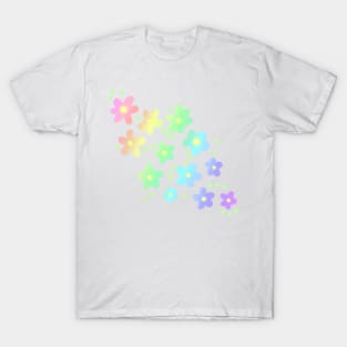 Whimsical Pastel Rainbow Flowers T-Shirt
